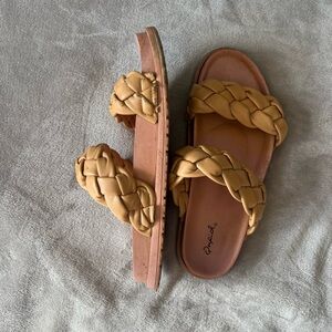 Qupid Albina Braided Double Strap Sandals